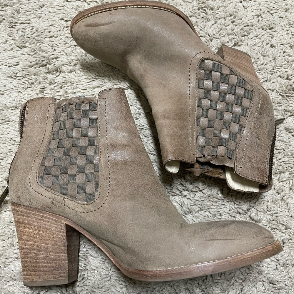Aquatalia Frannie Taupe Ankle Boots